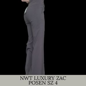 New $1390 Zac Posen High Waist Slacks Gray sz4
